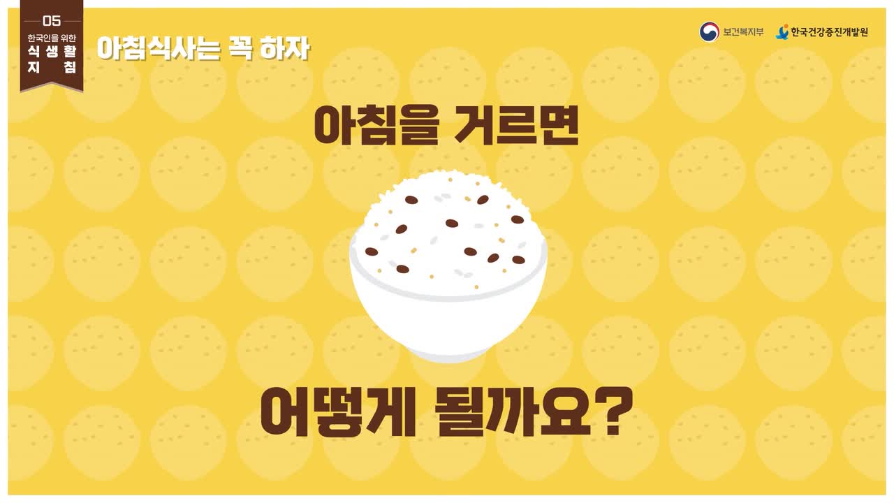 [한국인을 위한 식생활지침] 4_아침식사를 꼭 하자